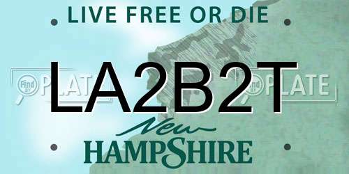 LA2B2T New Hampshire License Plate