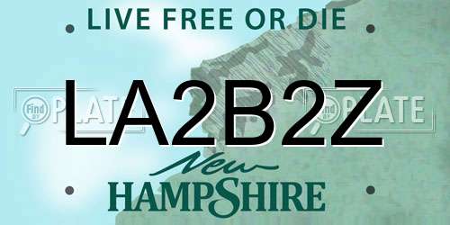 LA2B2Z New Hampshire License Plate