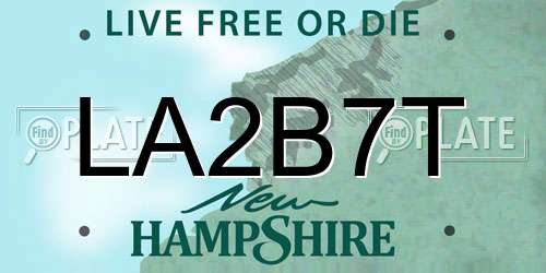 LA2B7T New Hampshire License Plate