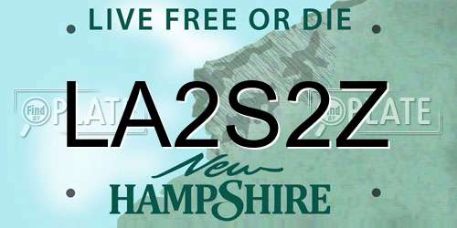 LA2S2Z New Hampshire License Plate