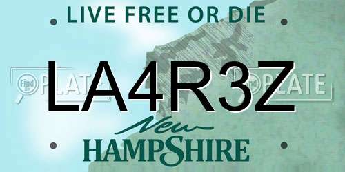 LA4R3Z New Hampshire License Plate