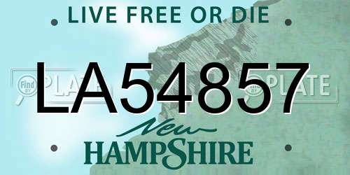 LA54857 New Hampshire License Plate