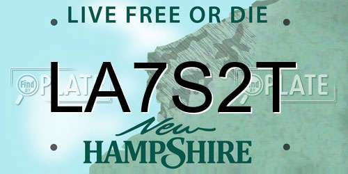 LA7S2T New Hampshire License Plate