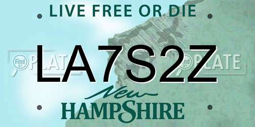LA7S2Z New Hampshire License Plate