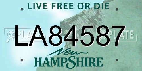 LA84587 New Hampshire License Plate