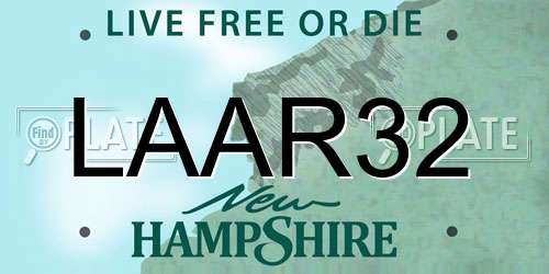 LAAR32 New Hampshire License Plate
