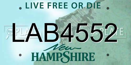 LAB4552 New Hampshire License Plate