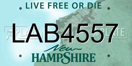 LAB4557 New Hampshire License Plate