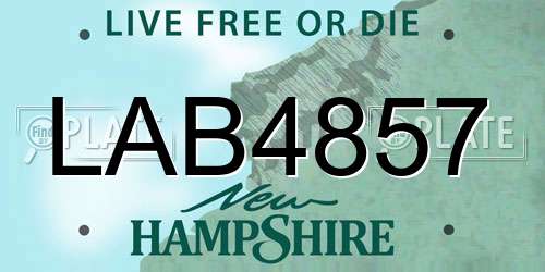 LAB4857 New Hampshire License Plate