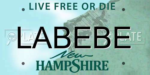LABEBE New Hampshire License Plate