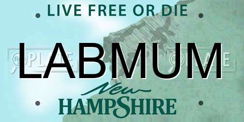 LABMUM New Hampshire License Plate