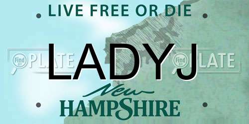 LADYJ New Hampshire License Plate