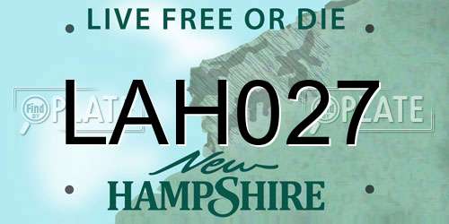 LAH027 New Hampshire License Plate