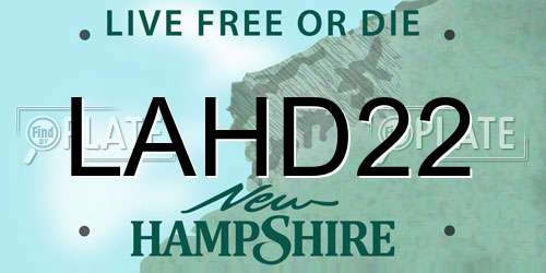 LAHD22 New Hampshire License Plate