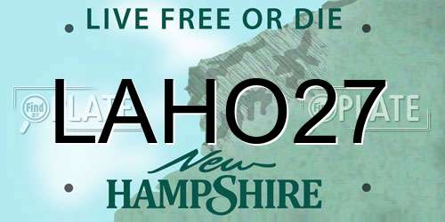 LAHO27 New Hampshire License Plate