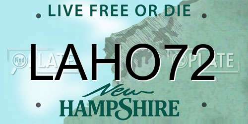 LAHO72 New Hampshire License Plate