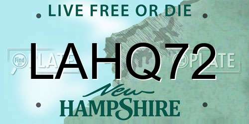 LAHQ72 New Hampshire License Plate
