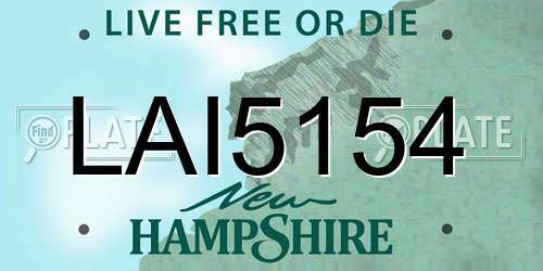 LAI5154 New Hampshire License Plate