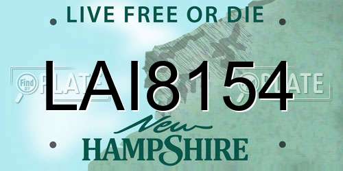 LAI8154 New Hampshire License Plate