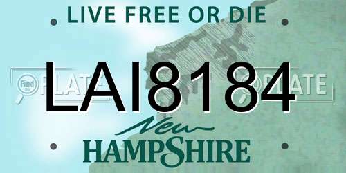 LAI8184 New Hampshire License Plate