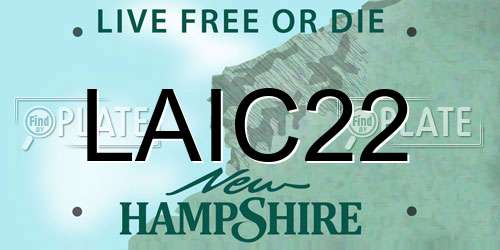 LAIC22 New Hampshire License Plate