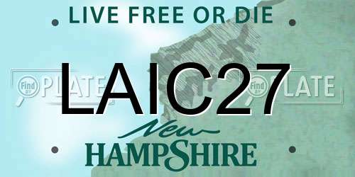 LAIC27 New Hampshire License Plate