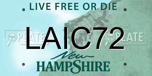 LAIC72 New Hampshire License Plate