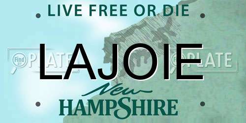 LAJOIE New Hampshire License Plate