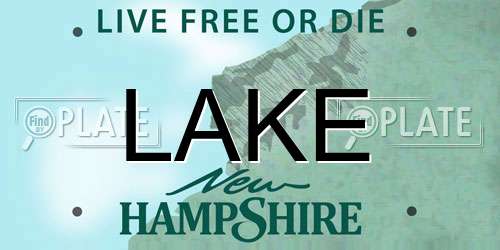 LAKE New Hampshire License Plate