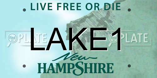 LAKE1 New Hampshire License Plate