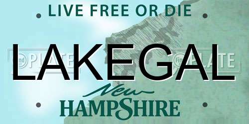 LAKEGAL New Hampshire License Plate