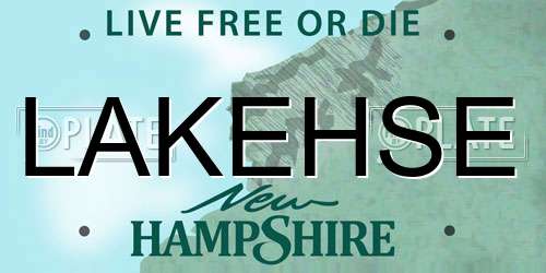 LAKEHSE New Hampshire License Plate