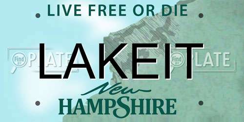 LAKEIT New Hampshire License Plate