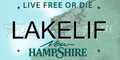 LAKELIF New Hampshire License Plate