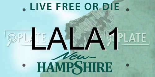 LALA1 New Hampshire License Plate