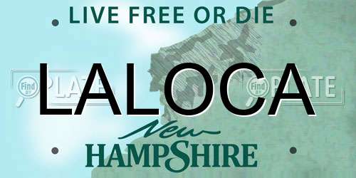 LALOCA New Hampshire License Plate