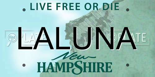 LALUNA New Hampshire License Plate