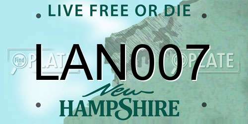 LAN007 New Hampshire License Plate