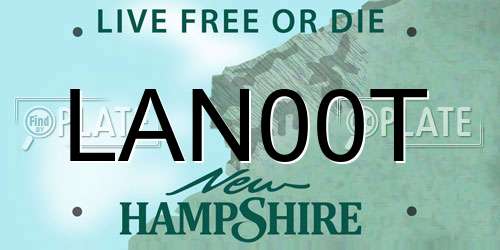 LAN00T New Hampshire License Plate