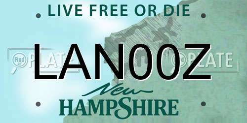 LAN00Z New Hampshire License Plate