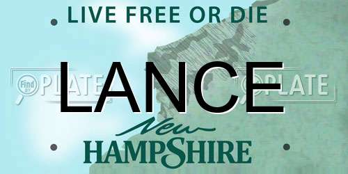 LANCE New Hampshire License Plate