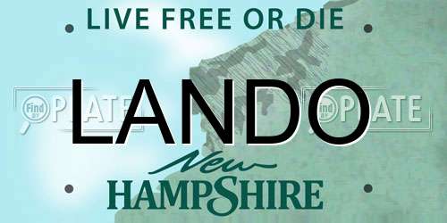 LANDO New Hampshire License Plate