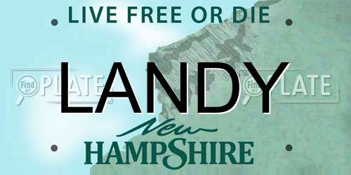 LANDY New Hampshire License Plate
