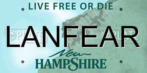 LANFEAR New Hampshire License Plate