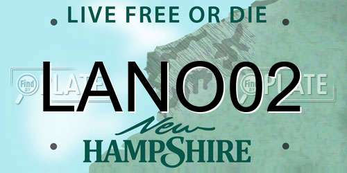 LANO02 New Hampshire License Plate
