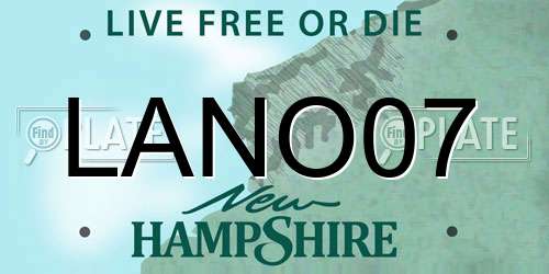 LANO07 New Hampshire License Plate