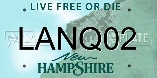 LANQ02 New Hampshire License Plate