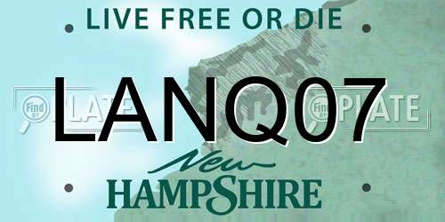 LANQ07 New Hampshire License Plate