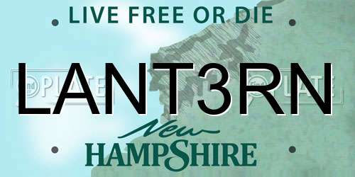 LANT3RN New Hampshire License Plate