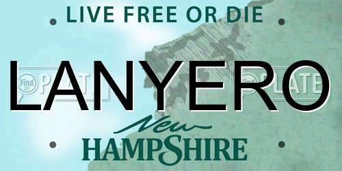 LANYERO New Hampshire License Plate